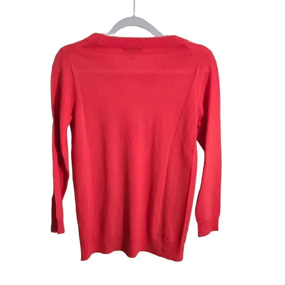 J.Crew Tippi Orange Merino Wool Sweater Long Sleeve Crew Neck Size XS